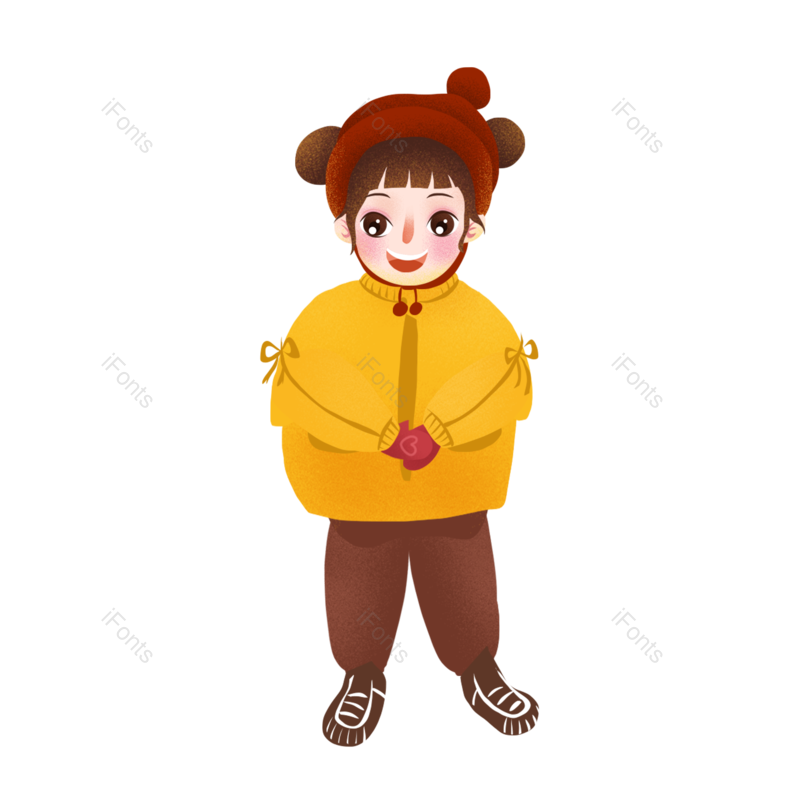 手绘人物图片,小人元素,装饰元素PNG,小女孩免抠素材